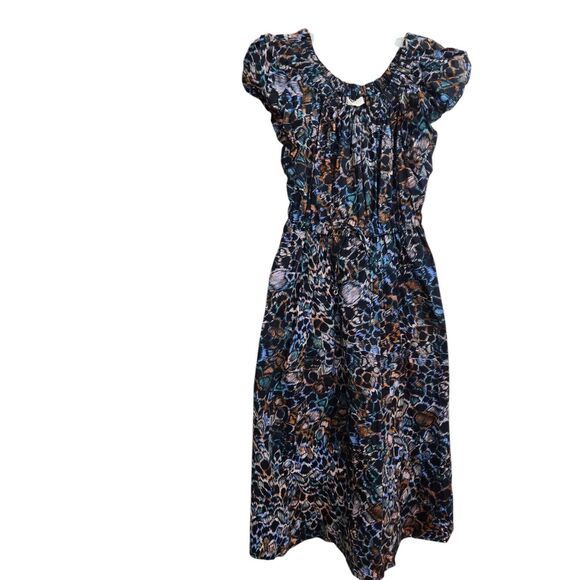 Ulla Johnson Gabi Dress Size 6?/S Starling Feather Midi Puff Sleeve Empire Waist - Picture 4 of 15